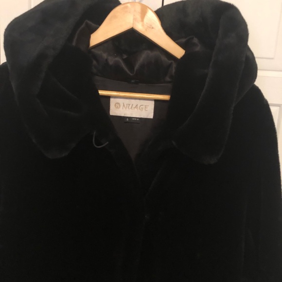 NWOT Nuage Full Length Faux Beaver Hooded Coat - Picture 7 of 11